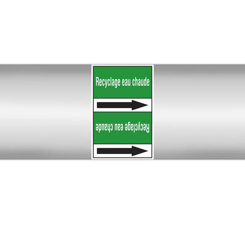 Marqueurs en rouleau continu, sans pictogramme - Recyclage eau chaude (produit francophone)