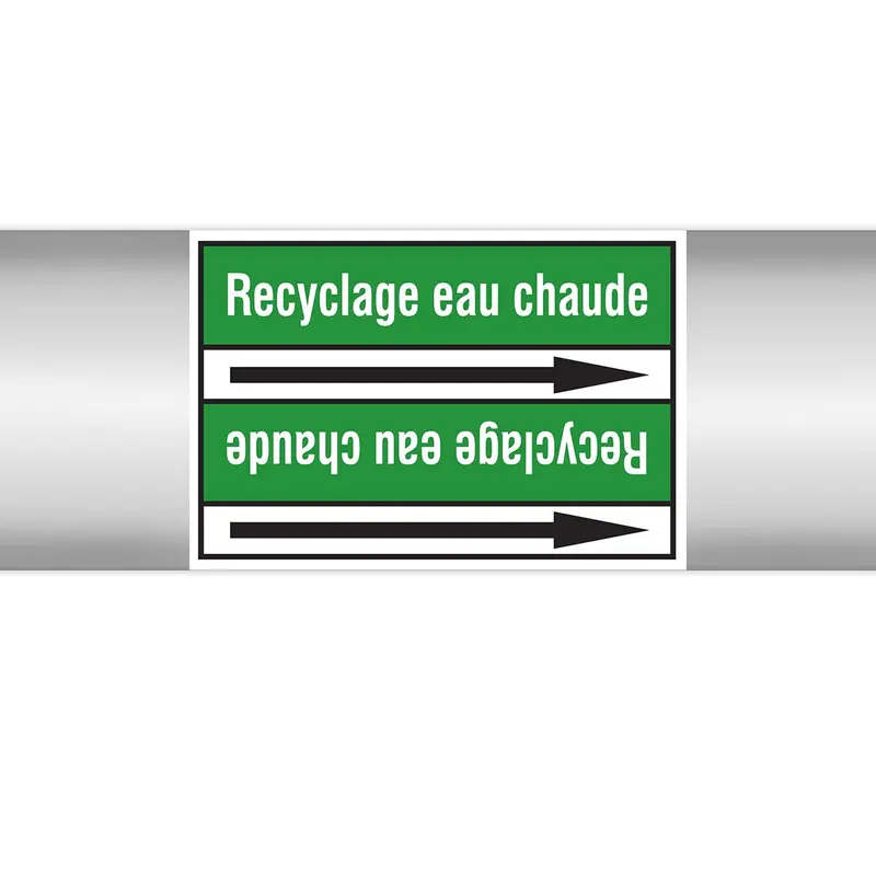 Marqueurs en rouleau continu, sans pictogramme - Recyclage eau chaude (produit francophone)