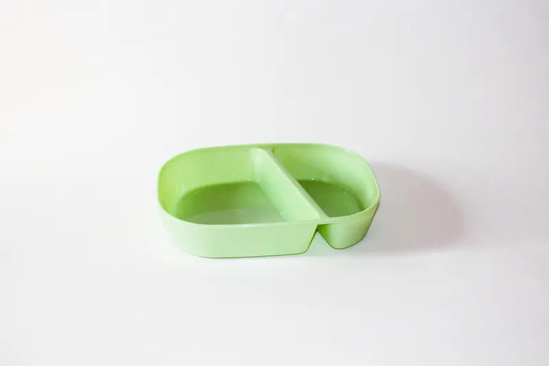 Mehrweg Menübox 2-geteilt – 236x181x47mm, Avocadogrün, 48 Stk.