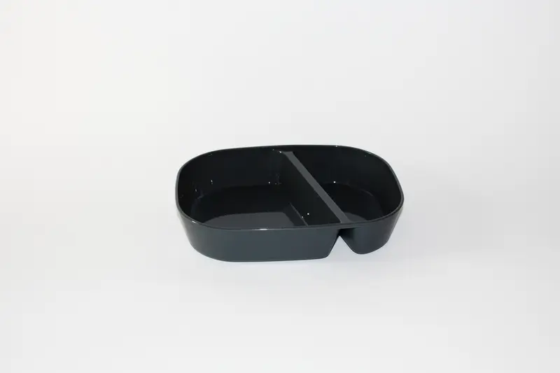 Mehrweg Menübox 2-geteilt – 236x181x47mm, Schiefergrau, 48 Stk.