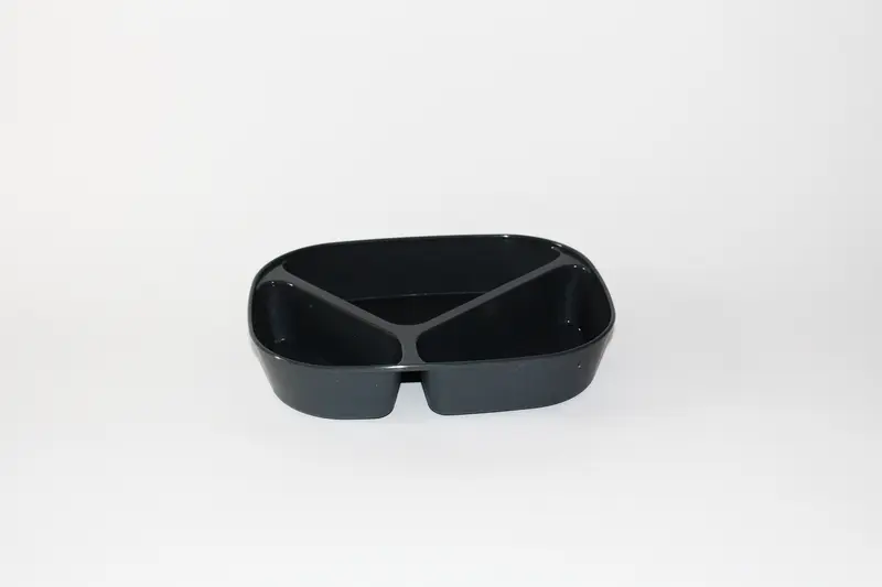 Mehrweg Menübox 3-geteilt – 236x181x47mm, Schiefergrau, 48 Stk.
