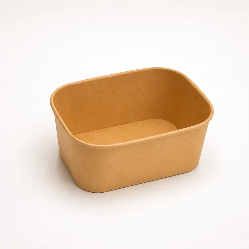 Menüschalen 1000 ml, Kraft, 168 x 120 x 75 mm, braun, eckig, inklusive PP-Deckel, 300 Sets