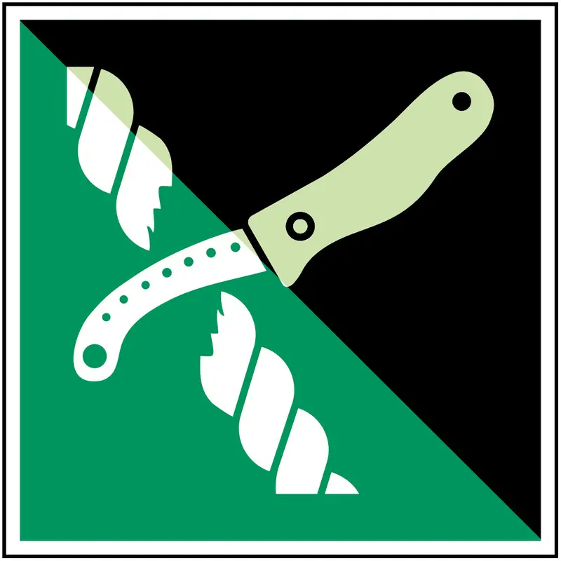 Messer für Rettungsfloߠ- ISO 7010