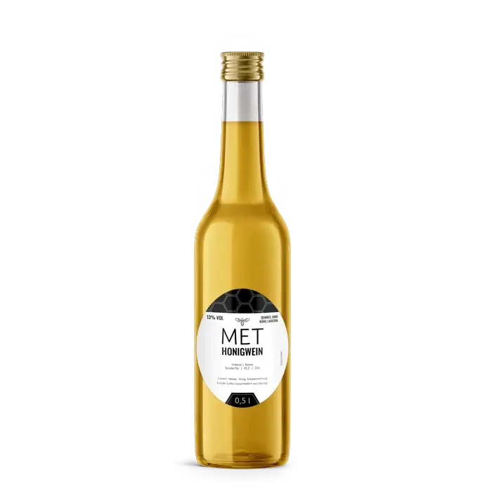 Moderner Marlo – Ovales Flaschenetikett 70x90mm für 500ml Met