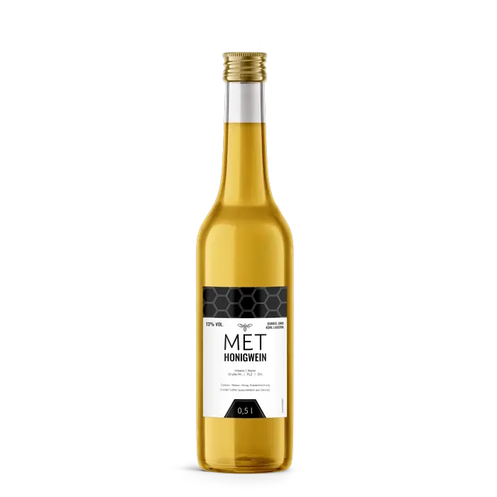 Moderner Marlo – Rechteckiges Flaschenetikett 65x100mm für 500ml Met