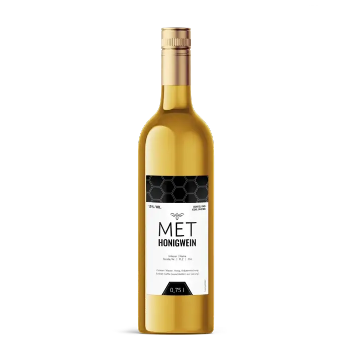 Moderner Marlo – Rechteckiges Flaschenetikett 65x125mm für 750ml Met