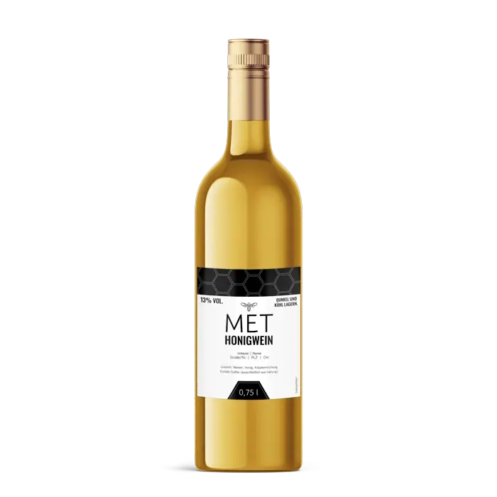 Moderner Marlo – Rechteckiges Flaschenetikett 80x100mm für 750ml Met