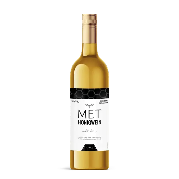 Moderner Marlo – Rechteckiges Flaschenetikett 85x125mm für 750ml Met