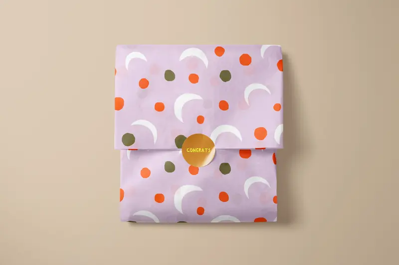 Mond-Konfetti Geschenkpapier