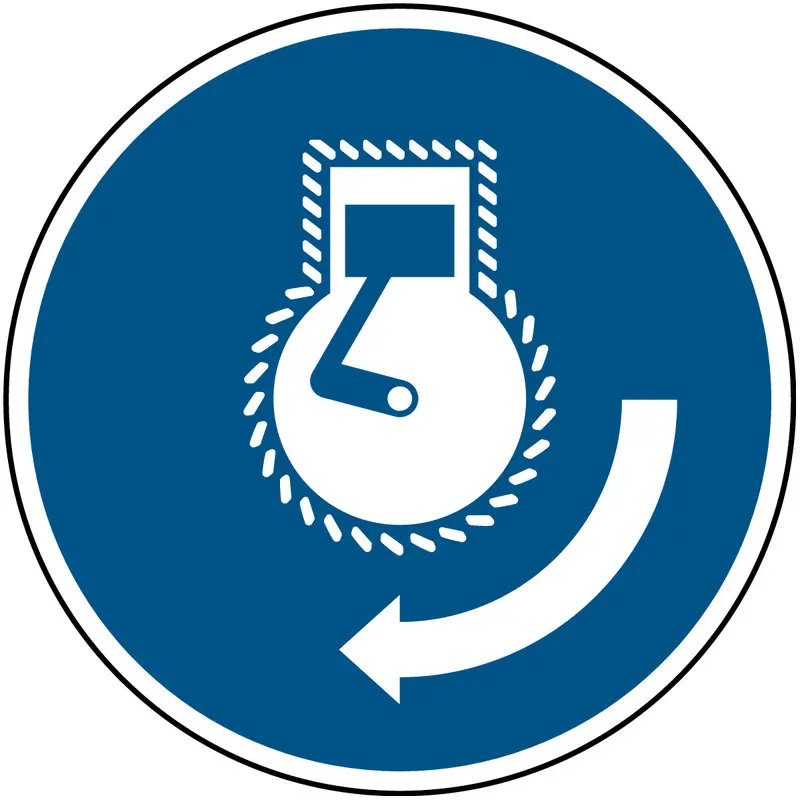 Motor starten bei Aussetzvorgang - ISO 7010