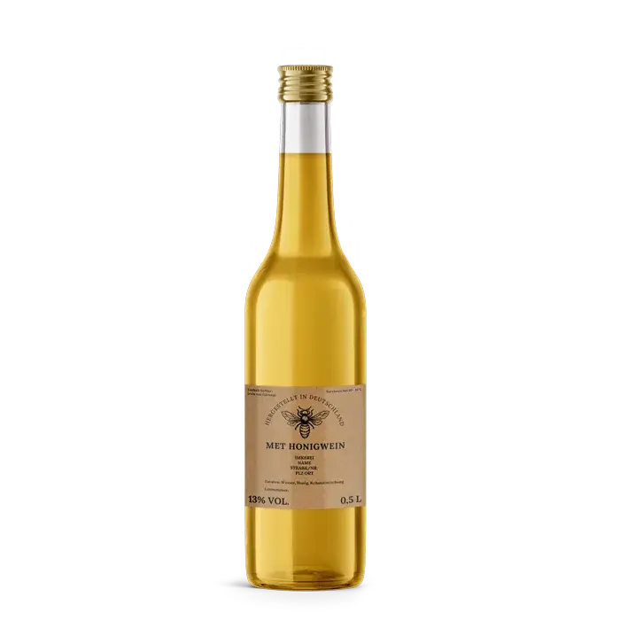 Natürliche Nadja – Quadratisches Flaschenetikett 80x80mm für 500ml Met