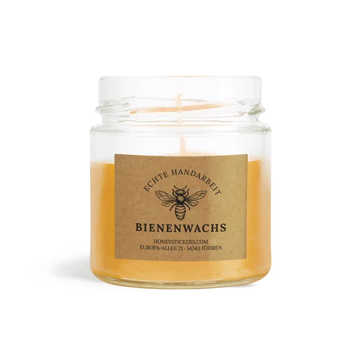 Natürliche Nadja – Rechteckiger Aufkleber 50x40mm für Kerzen im 250g-Glas