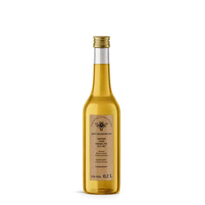 Natürliche Nadja – Rechteckiges Flaschenetikett 35x90mm für 200ml Met