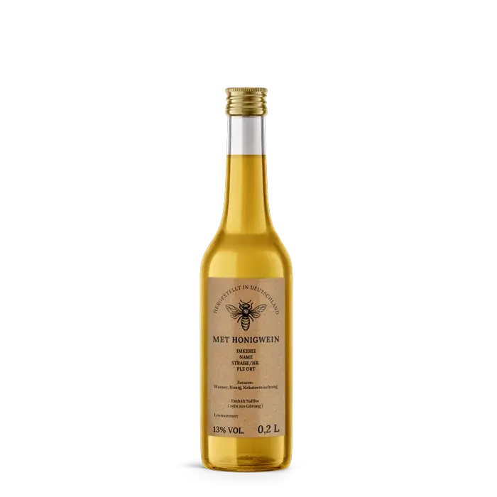 Natürliche Nadja – Rechteckiges Flaschenetikett 50x90mm für 200ml Met