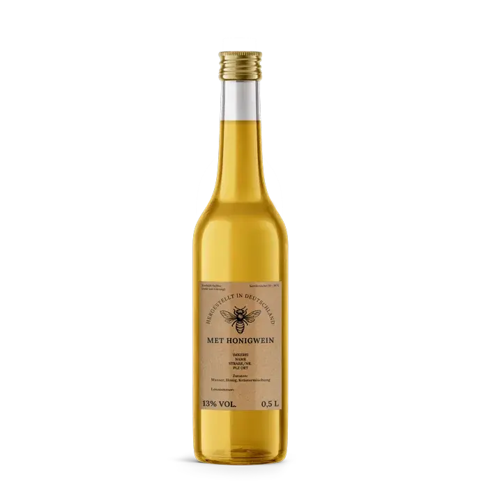 Natürliche Nadja – Rechteckiges Flaschenetikett 65x100mm für 500ml Met