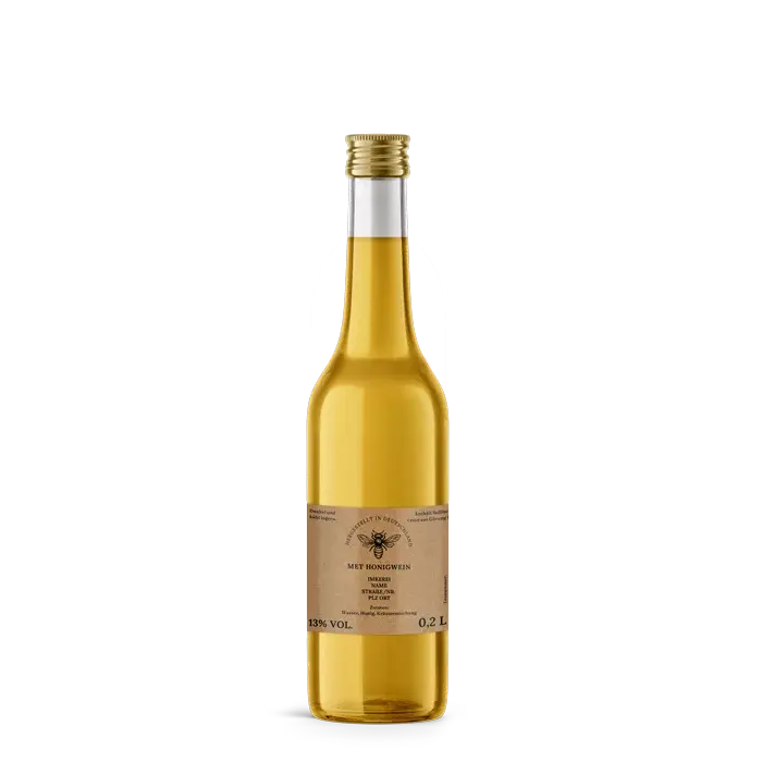 Natürliche Nadja – Rechteckiges Flaschenetikett 70x60mm für 200ml Met