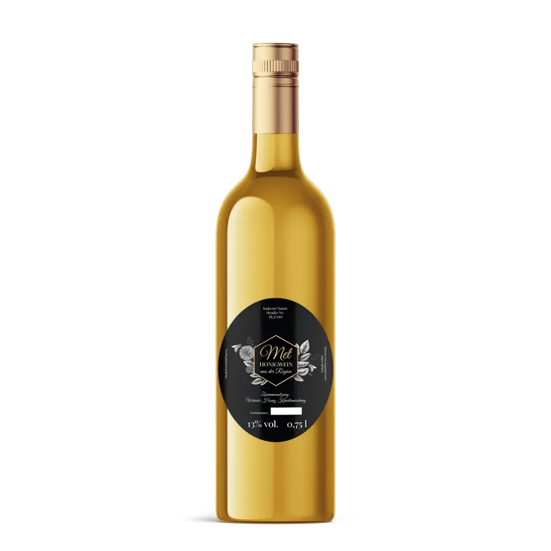 Nobler Norbert – Ovales Flaschenetikett 80x100mm für 750ml Met