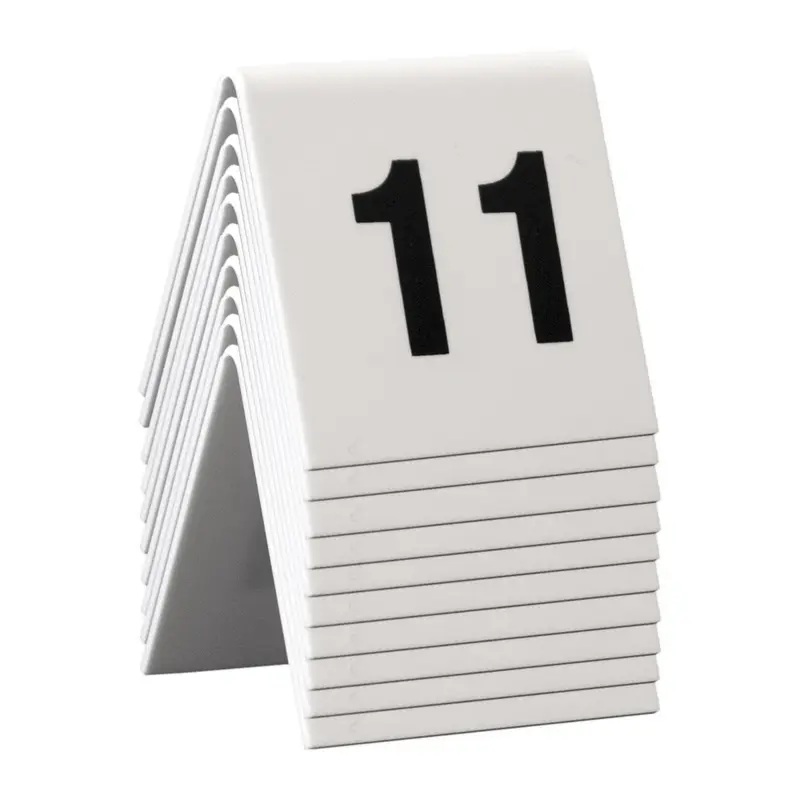 Numéros de table en acrylique blanc — lot de 10