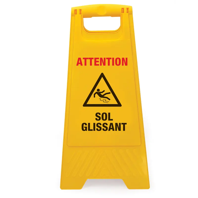 Panneaux sur pieds - Brady Floor - ATTENTION SOL GLISSANT (produit francophone)