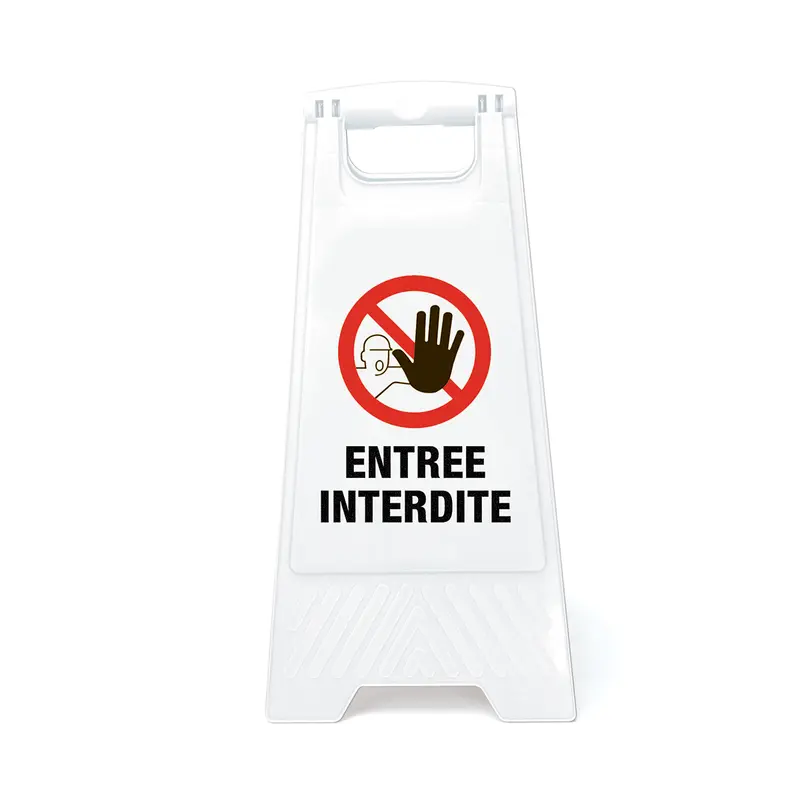 Panneaux sur pieds - Brady Floor - ENTREE INTERDITE (produit francophone)