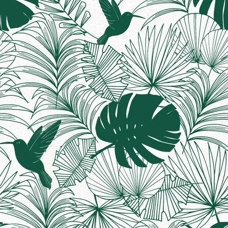 Papier cadeau kraft vert tropical 80g recyclé — rouleau 0,7 x 100 m