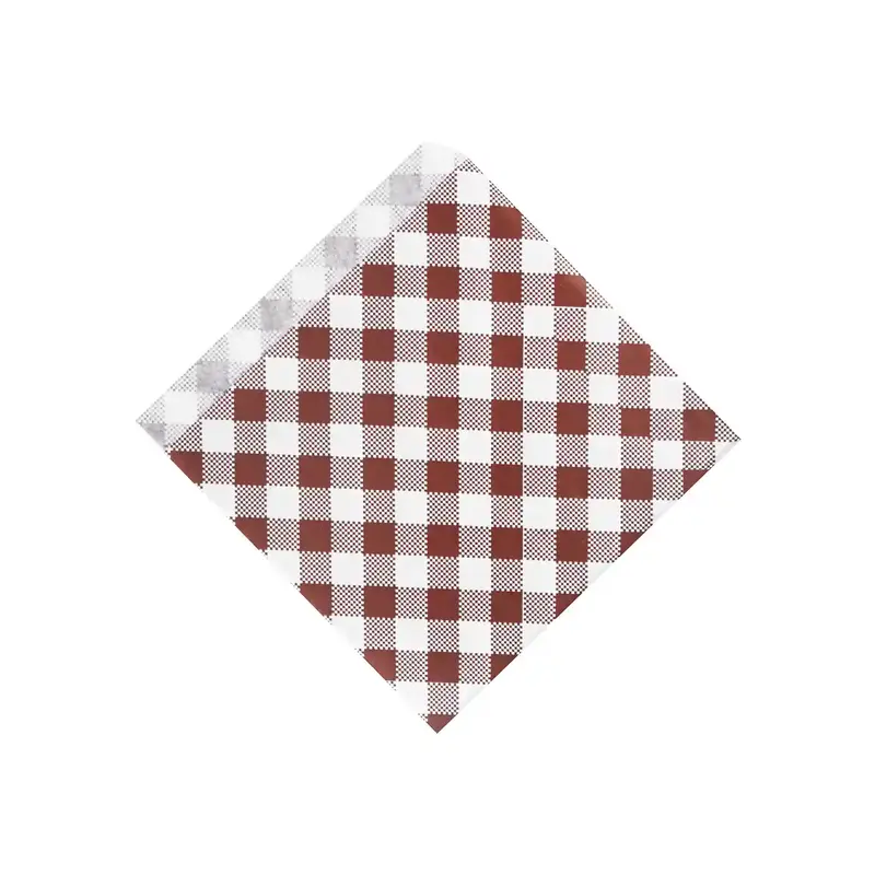 Papierbeutel Karo 14 x 14 cm für Burger/Kebap
