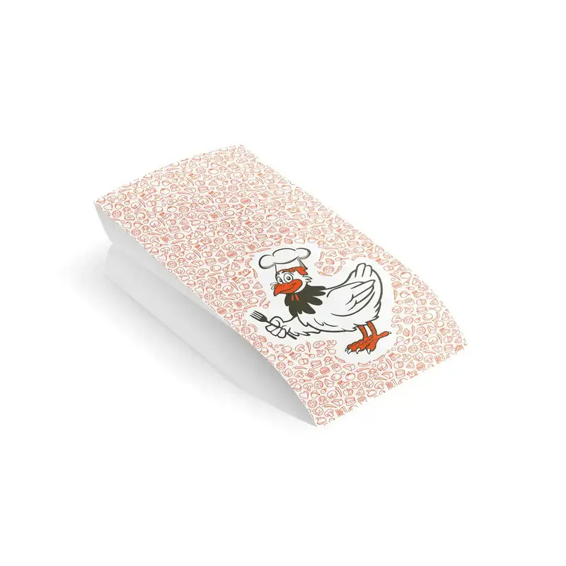 Papierbeutel (PAP/PE) 2-lagig fettdicht für Hähnchen 10,5+5,5 x 24 cm `1/2`