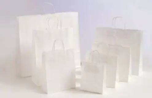Papierkordeltaschen in Weiß in vielen Größenformaten