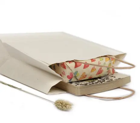 Papierkordeltaschen "Komfort" aus Gras- und Recyclinpapier