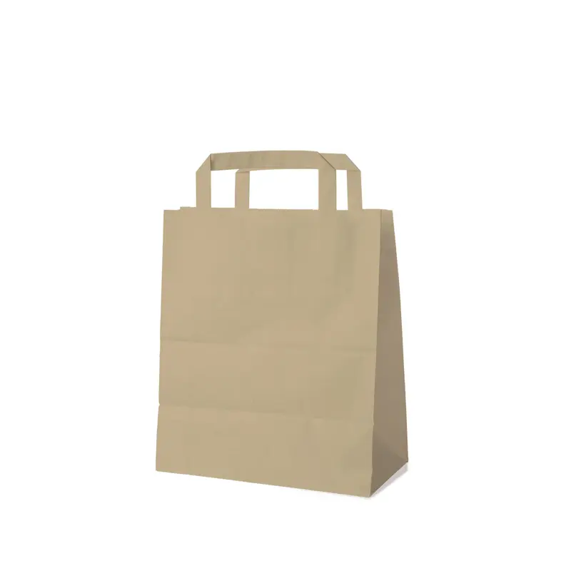 Papiertragetasche braun 18+8 x 22 cm – 250 Stück