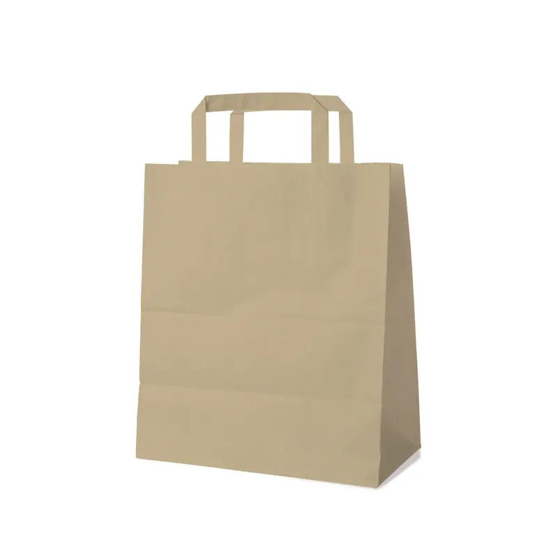 Papiertragetasche braun 22+10 x 28 cm – 250 Stück