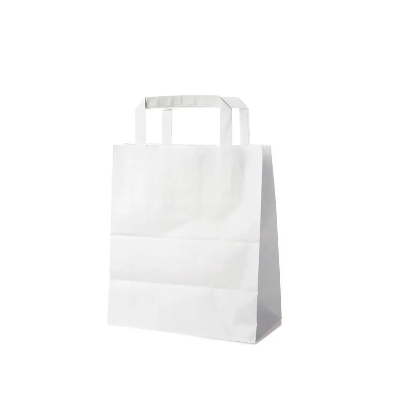 Papiertragetasche weiß 18+8 x 22 cm – 250 Stück