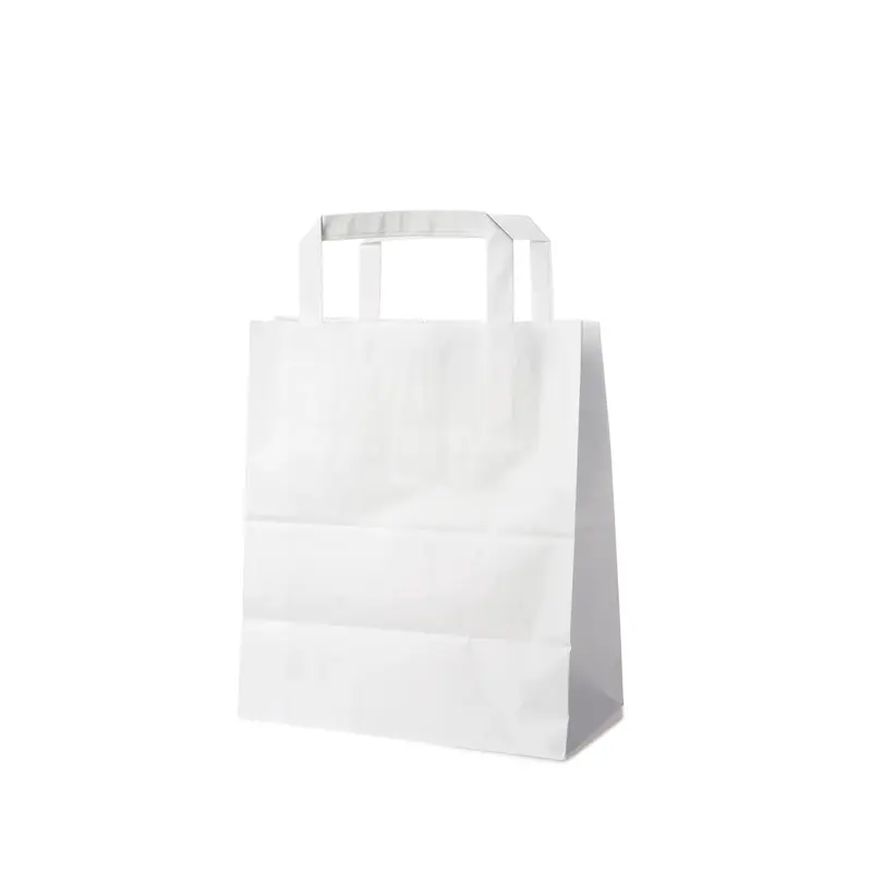 Papiertragetasche weiß 18+8 x 22 cm – 50 Stück
