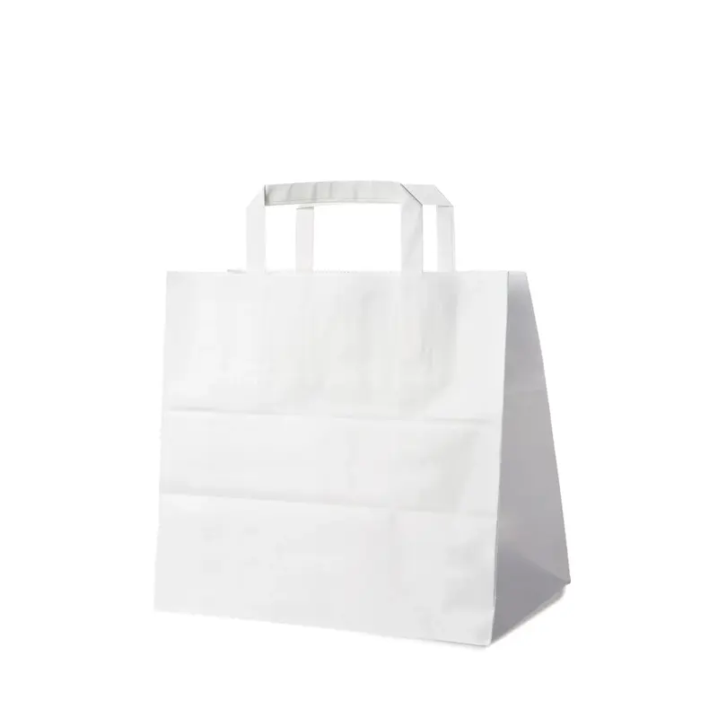 Papiertragetasche weiß 26+17 x 25 cm – 250 Stück