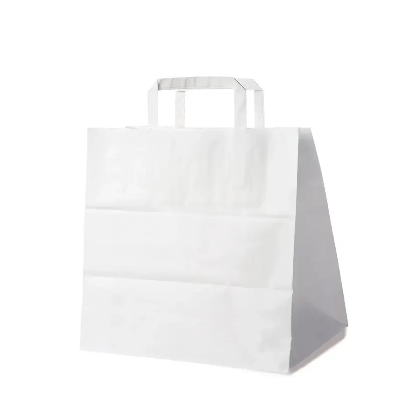 Papiertragetasche weiß 32+21 x 33 cm – 250 Stück