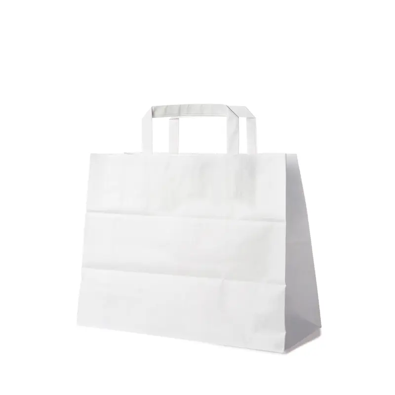 Papiertragetaschen groß, weiß, 32 x 16 x 27 cm, 250 Stk.