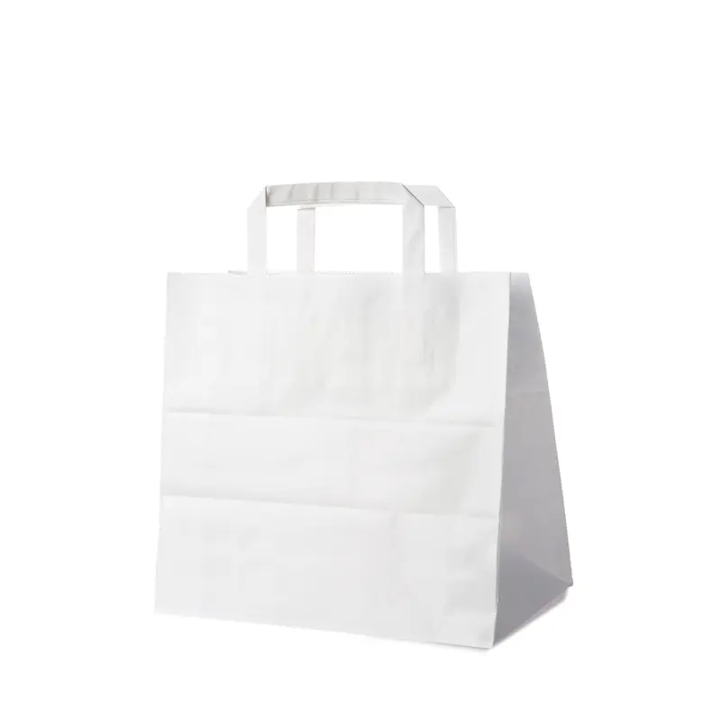 Papiertragetaschen mittel, weiß, 26 x 17 x 25 cm, 250 Stk.