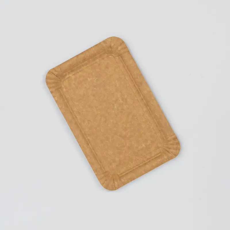 Pappteller, braun, 13x20cm, m. Fettbarriere, rechteckig, VPE