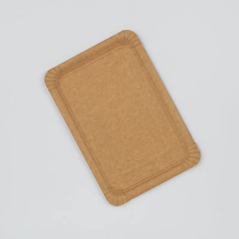 Pappteller, braun, 16x23cm, m. Fettbarriere, rechteckig, VPE