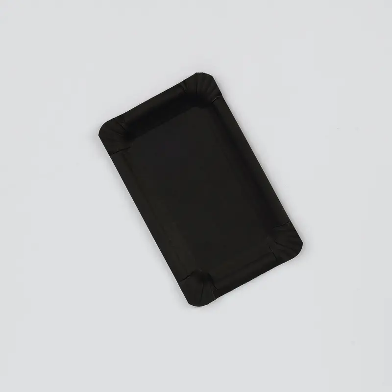 Pappteller, schwarz, 11x17,5cm, 275gr./m². VPE