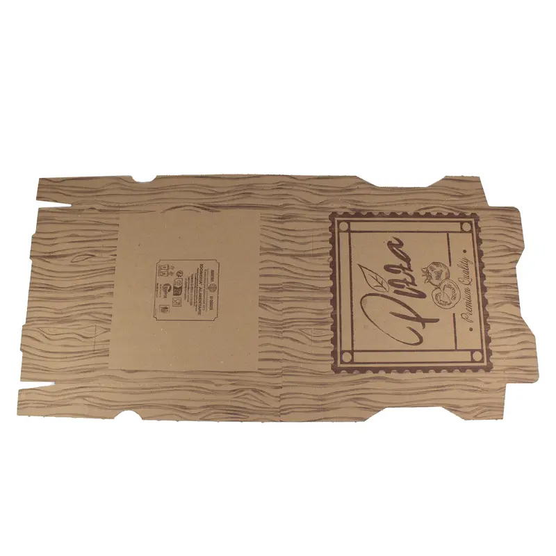 Pizzakarton – 26 × 26 × 4 cm, braun, Kraftpapier, mit Pizza-Motiv