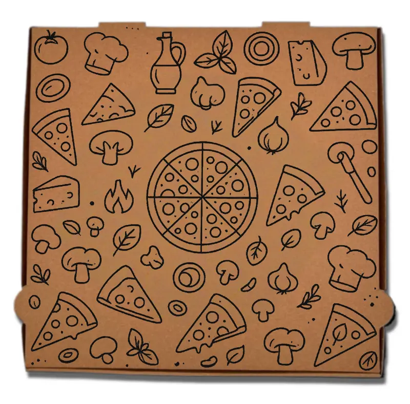 Pizzakarton "Homemade" Francia | 30x30x4 cm Braun | 4200 Stück (Palette)