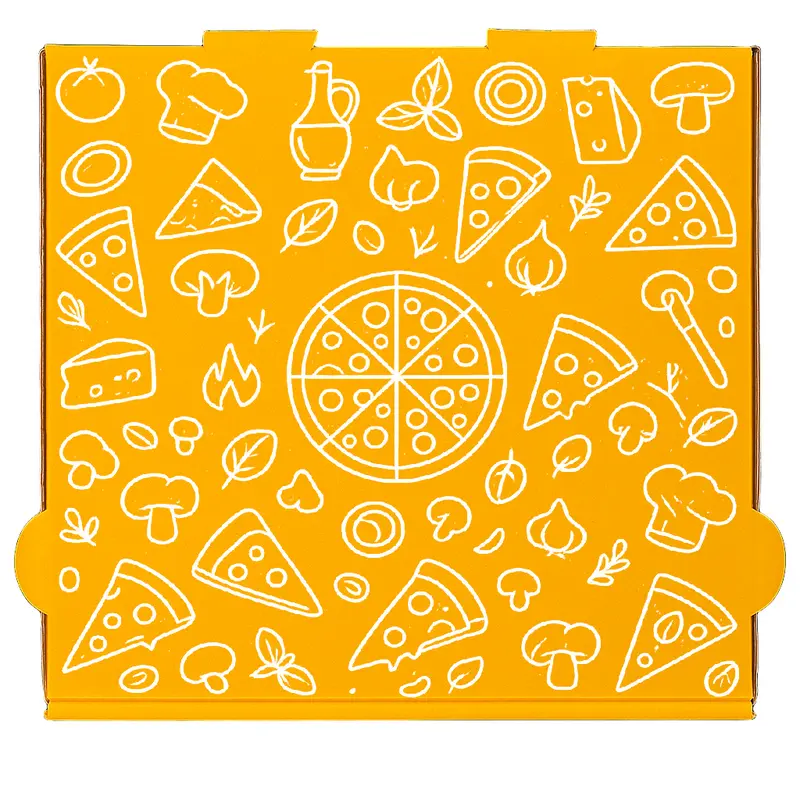 Pizzakarton "Homemade" Francia | 30x30x4 cm Gelb | 4200 Stück (Palette)
