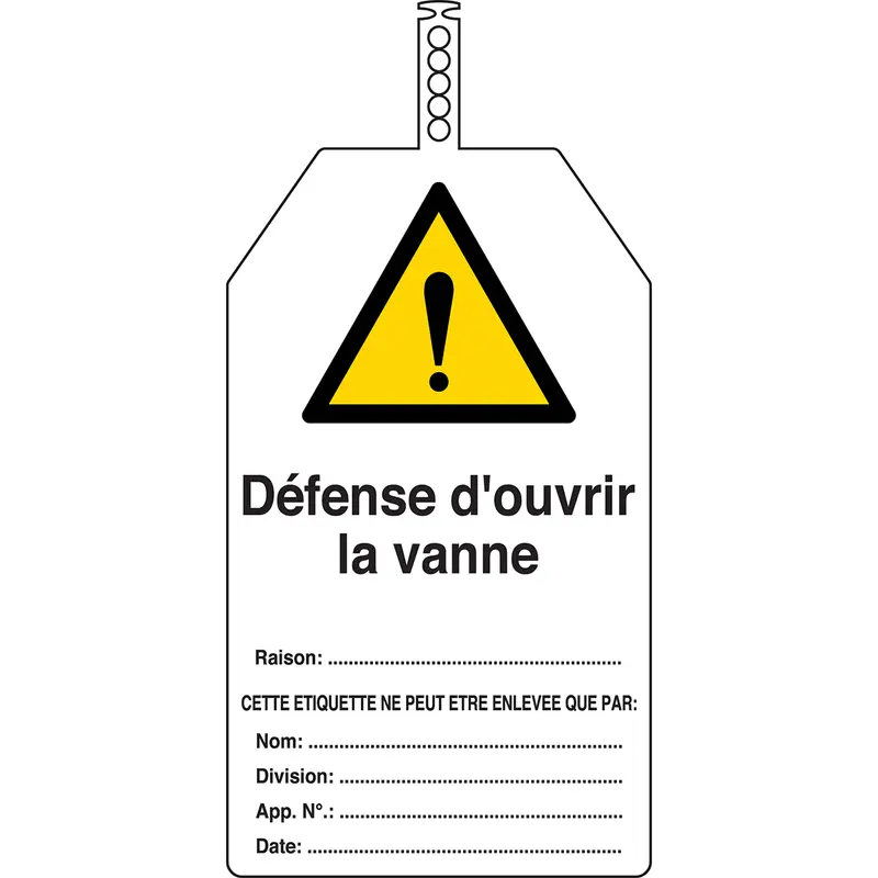 Plaquettes de sécurité (produit francophone)