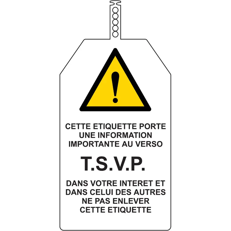 Plaquettes de sécurité (produit francophone)