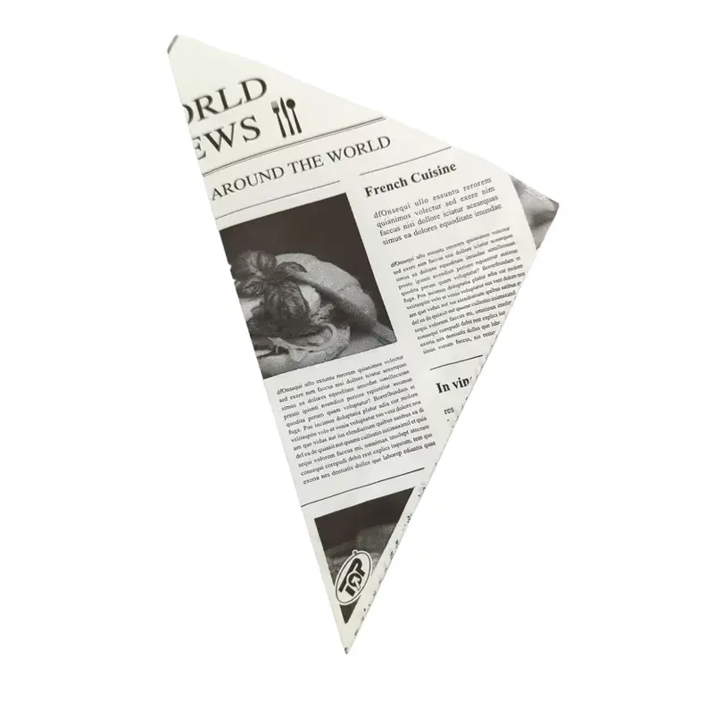 Pommestüten/Spitztüten "Newspaper", Pergament-Ersatz, weiß