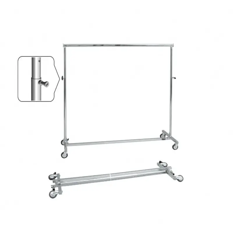 Portant pliable métal — Hauteur fixe ou réglable, 100 ou 150 cm