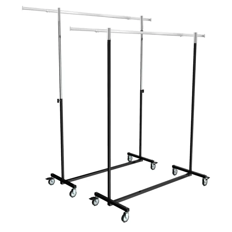 Portant pliable renforcé métal – fixe ou réglable, roues 8 cm