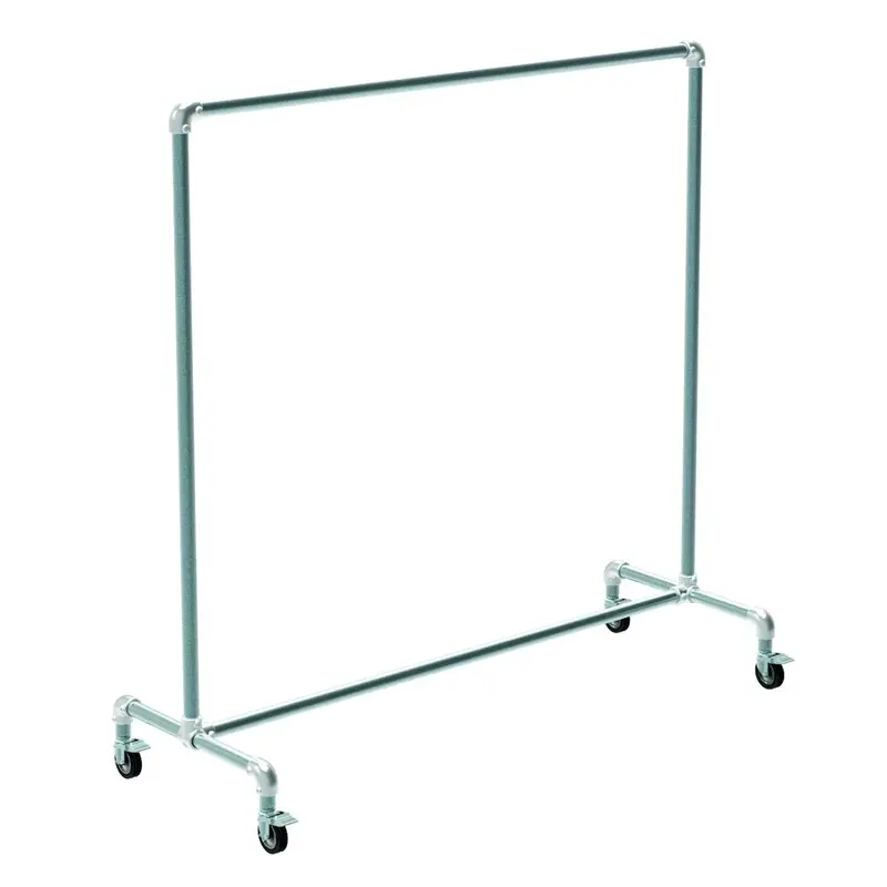 Portant professionnel métal galvanisé hauteur fixe – 4 roues Ø 8 cm