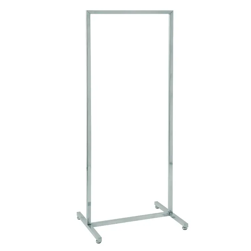 Portant tube carré chromé hauteur fixe – 90 ou 122 cm – H 152 cm